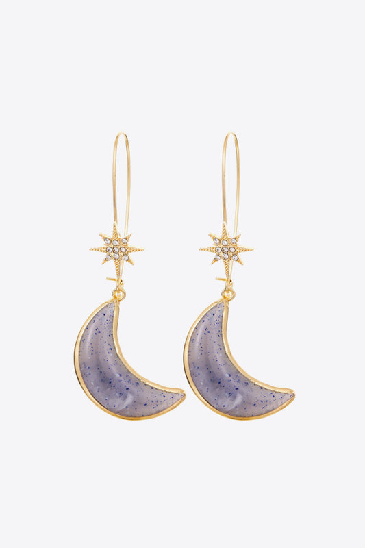 Resin Moon Drop Earrings