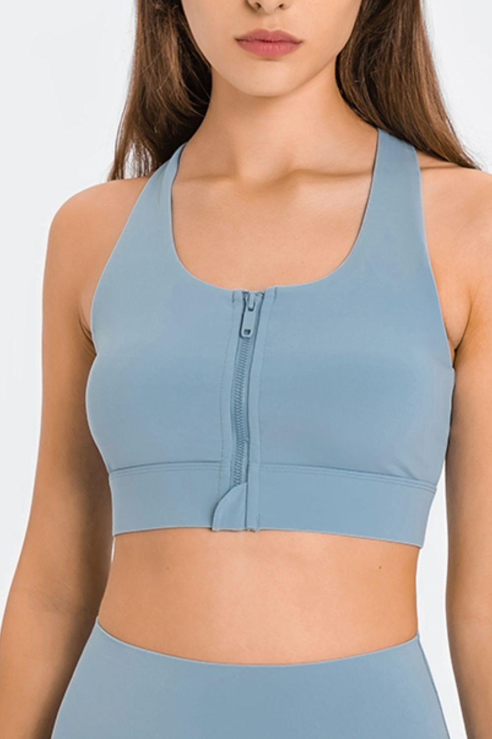 Zip Up Racerback Sports Bra