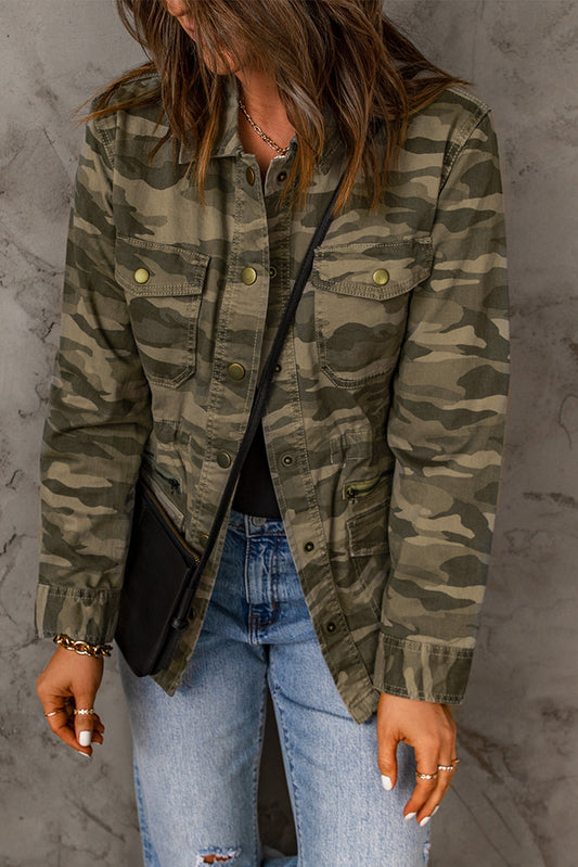 Camouflage Snap Down Jacket